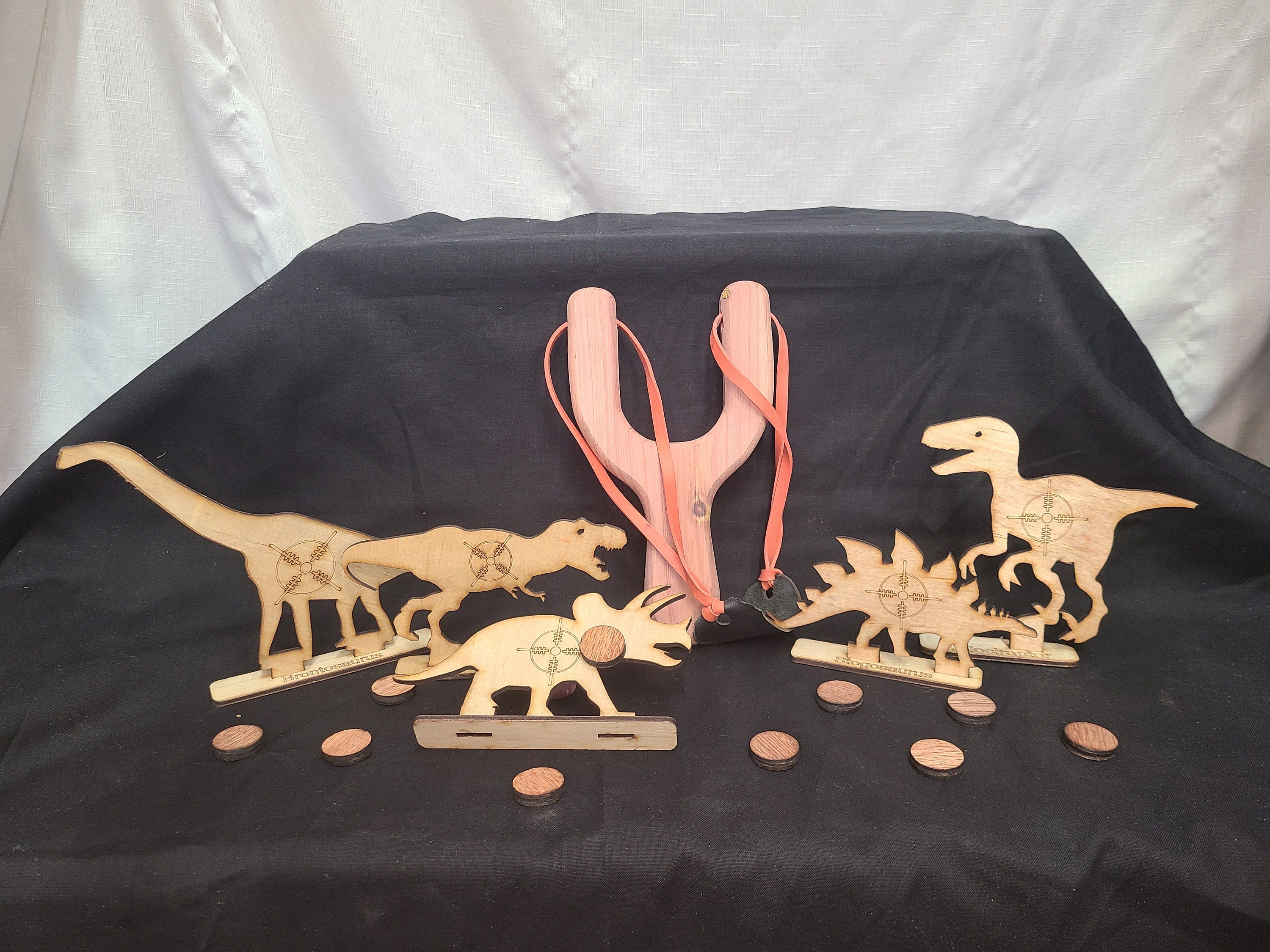 Personized Old School Hand Made Wooden Cedar Slingshot/Catapult with Targets