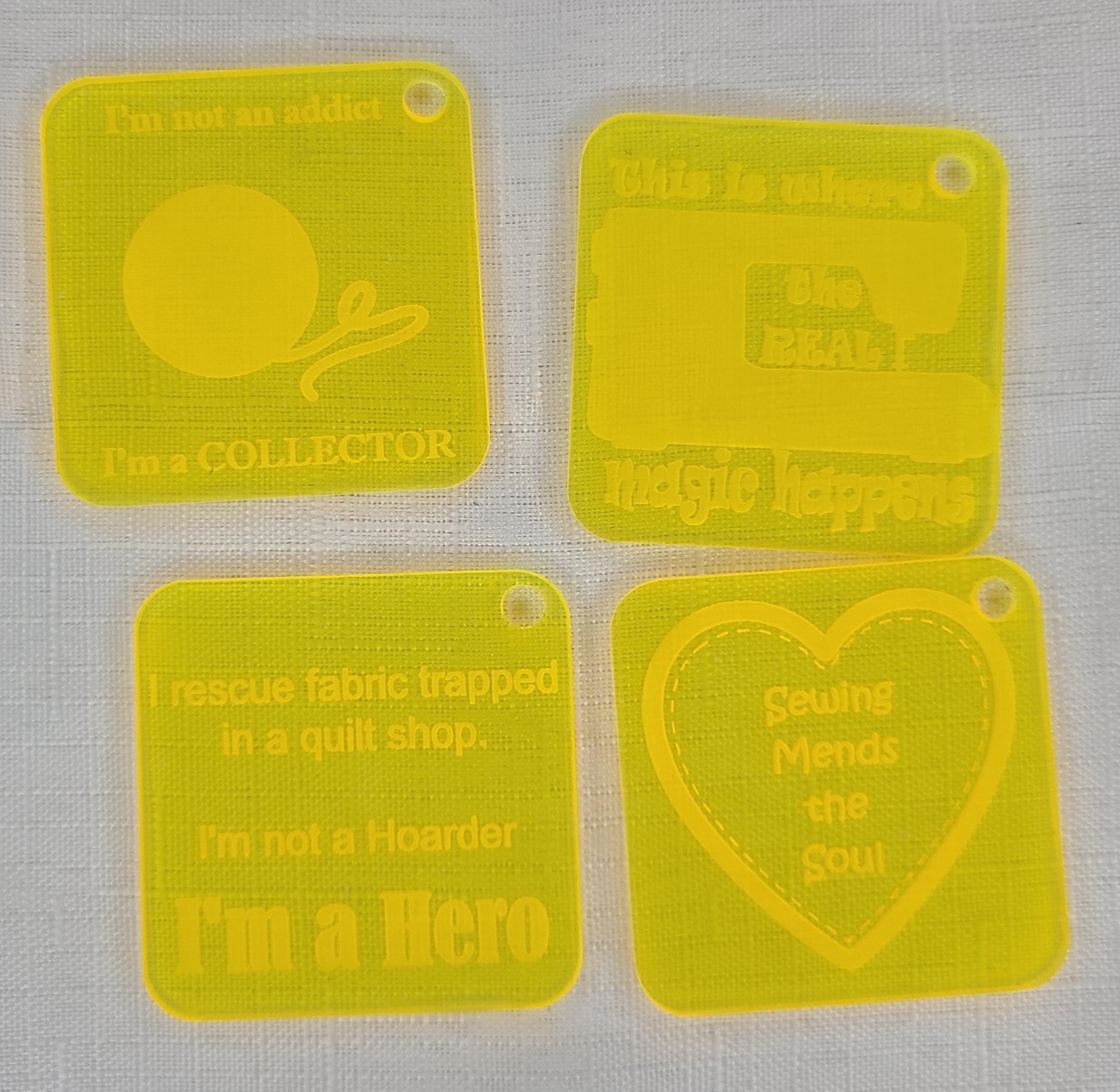 Personalizable Neon Keychain Crafting Quotes