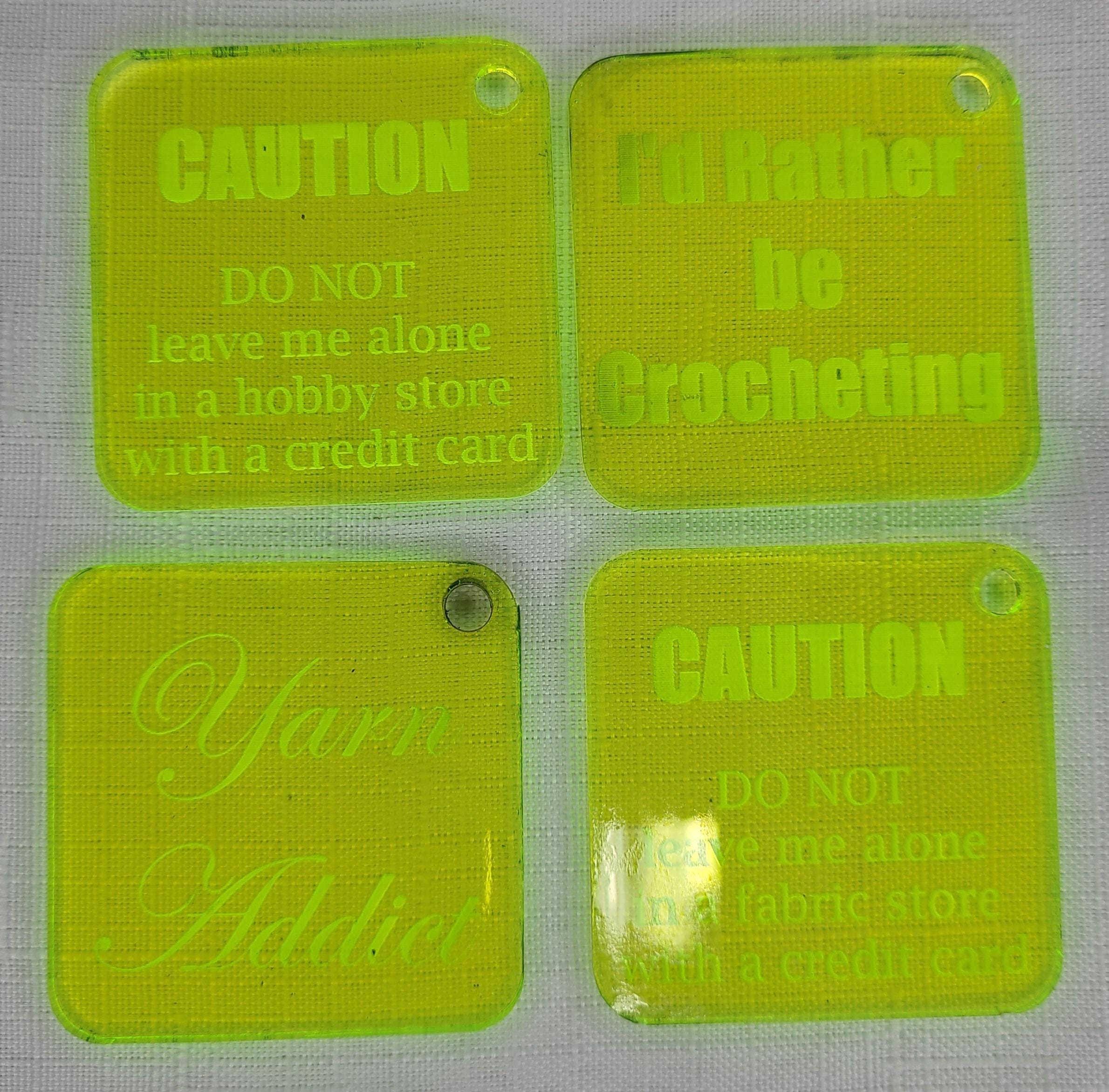 Personalizable Neon Keychain Crafting Quotes