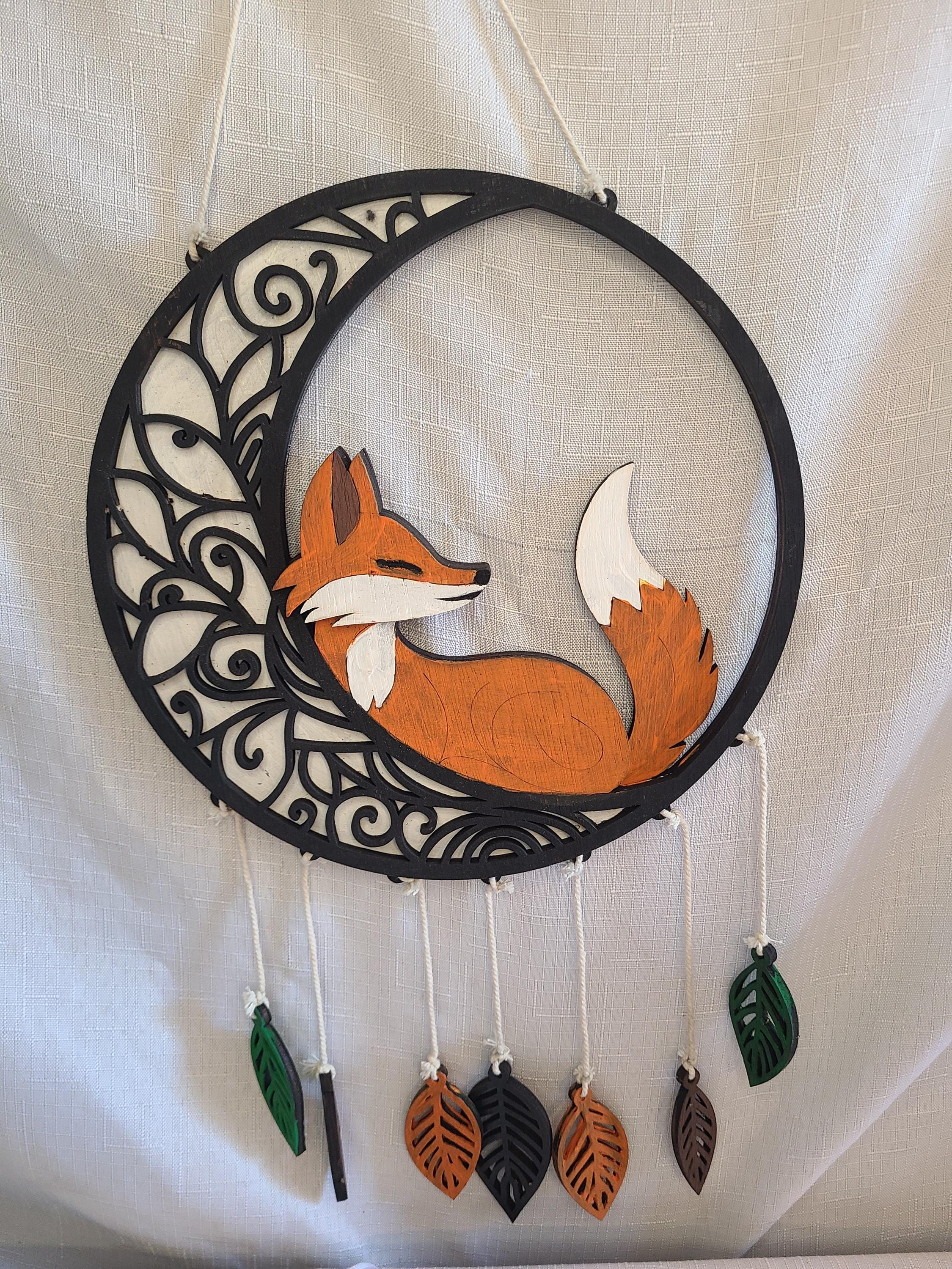 Wooden Dream Catcher Owl, Fox, or Biplane
