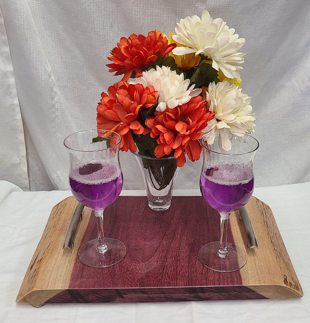 Live edge Purple Heart wooden Serving Tray