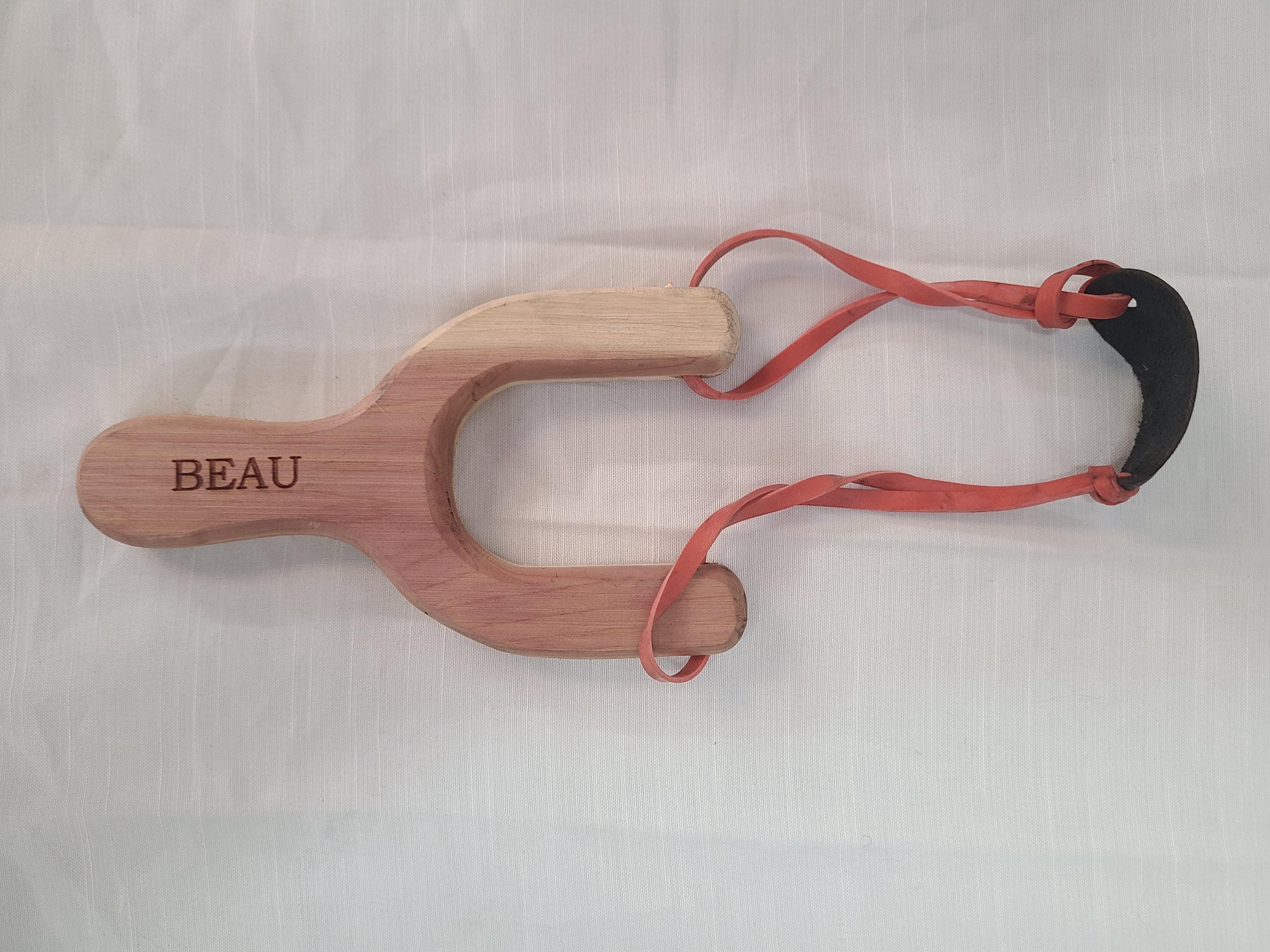 Personized Old School Hand Made Wooden Cedar Slingshot/Catapult with Targets