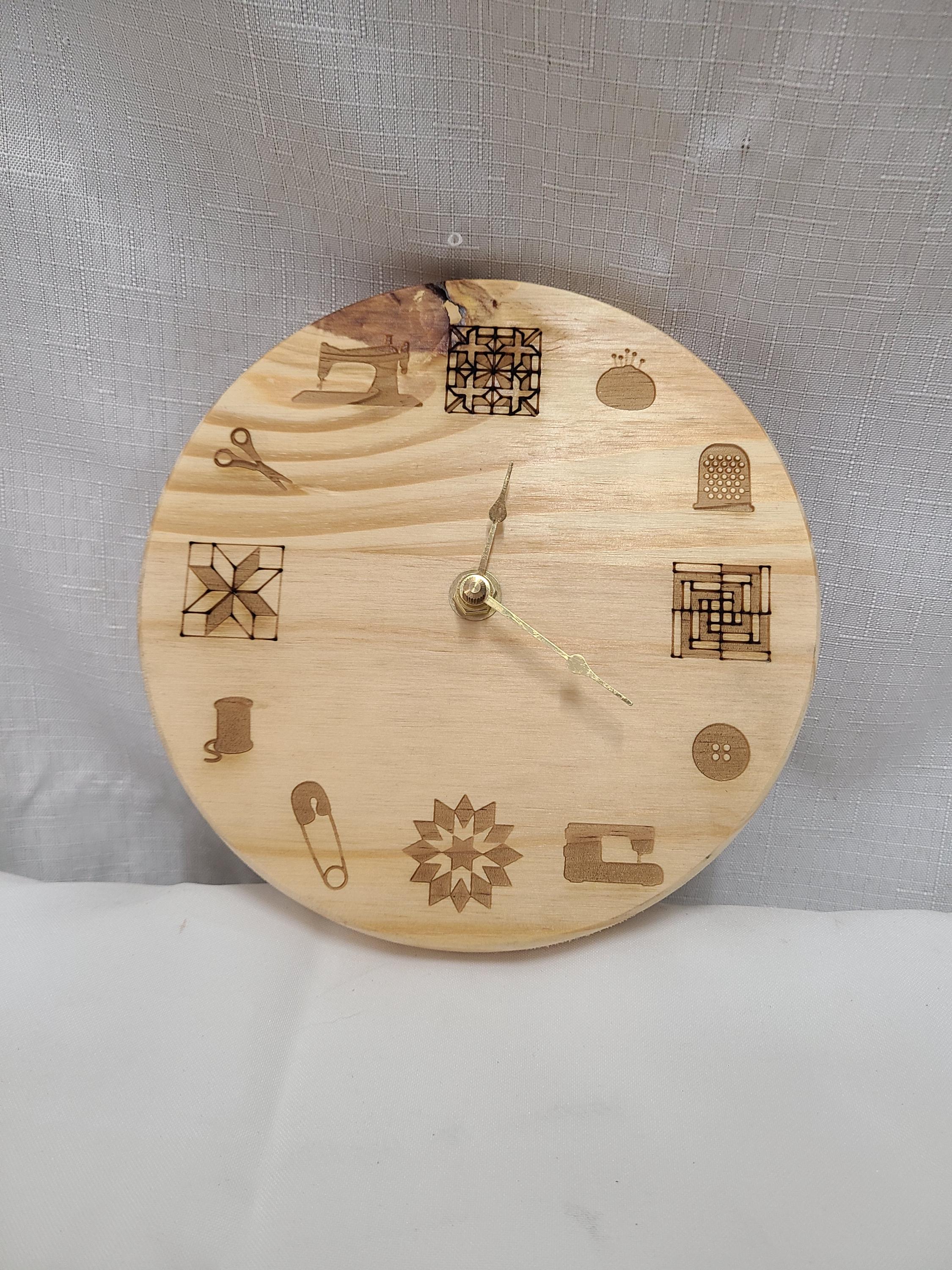 Personalized Analog Clock Quilting Theme