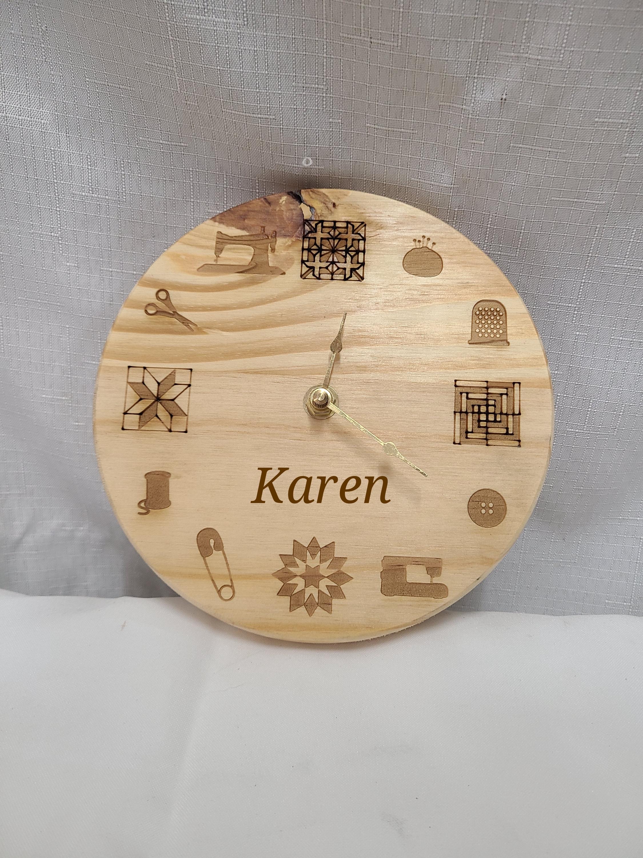 Personalized Analog Clock Quilting Theme