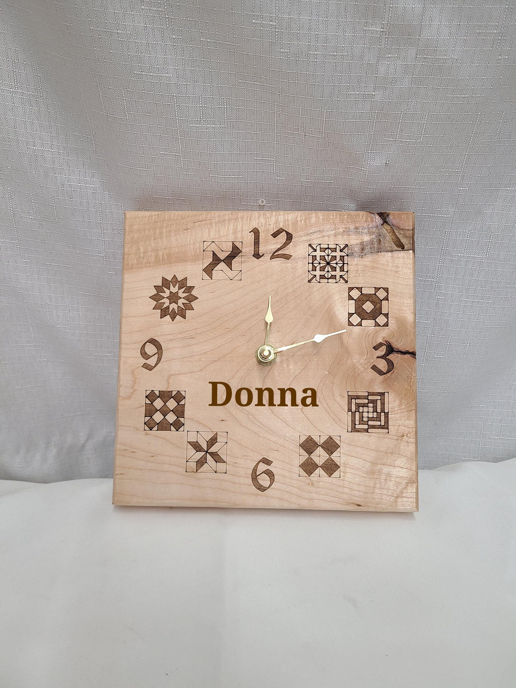 Personalized Analog Clock Quilting Theme
