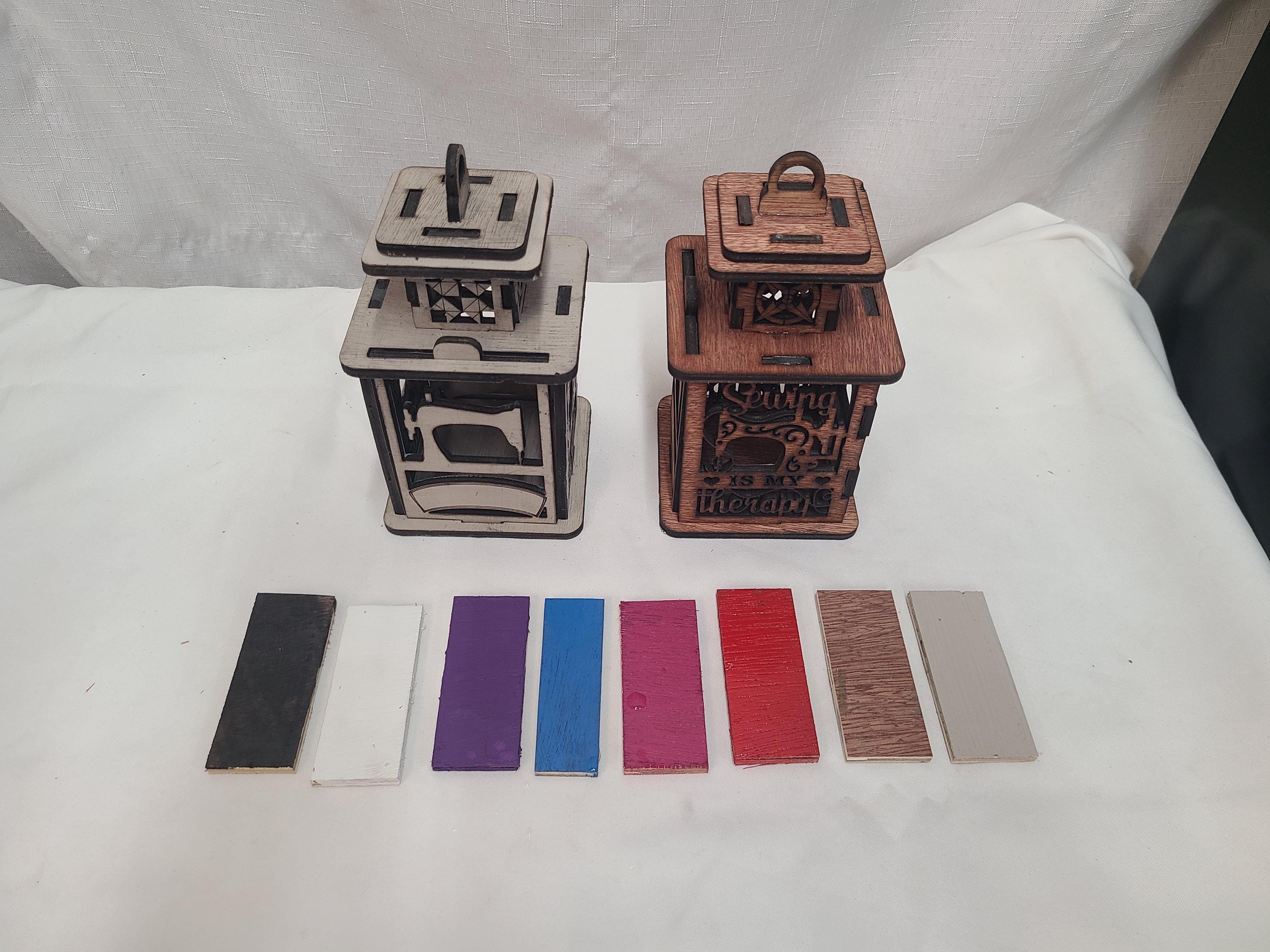 Personalized Tea Light Lantern Quilting Themed