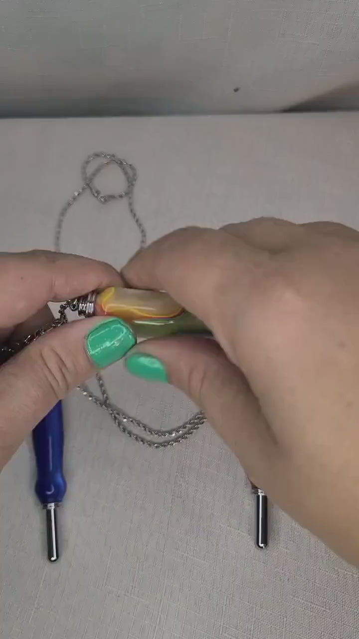 Necklace: Small or Large Seam Ripper, Needle Threader, or Stiletto, Hand Turned
