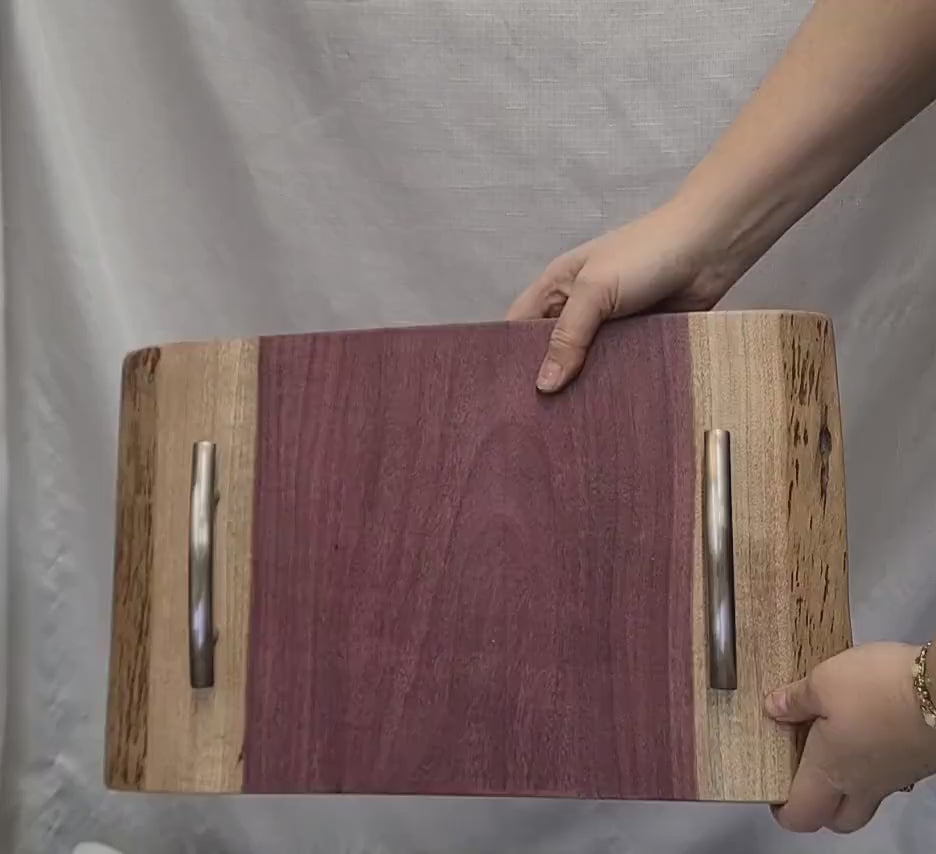 Live edge Purple Heart wooden Serving Tray